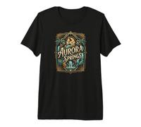 Vintage Aurora Springs Art Deco Mountain Travel Premium T-Shirt