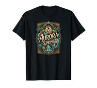 Vintage Aurora Springs Art Deco Mountain Travel T-Shirt