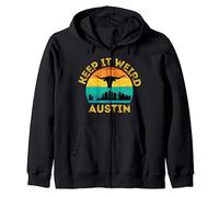 Vintage Austin, Texas Keep It Weird Sunset Zip Hoodie