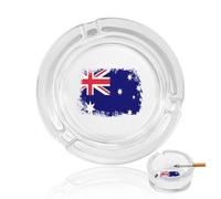 Vintage Australia Flag Funny Glass Ashtray Round Decorative Smoking Ashtrays 3.3" for Home Office Indoor