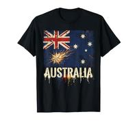 Vintage Australia Flag Paint Drip Grunge National Pride T-Shirt