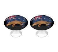 Vintage Australia Map Flag Australian Platy-Pus Cabinet Knobs Kitchen Drawer Pulls Door Handles 1-1/10 Inch 2 Pack