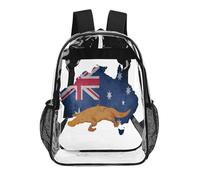 Vintage Australia Map Flag Australian Platy-Pus Clear Backpack Stadium Events Transparent Bag PVC