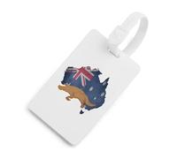 Vintage Australia Map Flag Australian Platy-Pus Luggage Tags for Suitcases Handbag Tag Labels Travel Accessories Privacy Cover ID Label