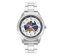 Vintage Australia Map Flag Australian Platy-Pus Mens Watches Simplicity Watch Stainless Steel Band