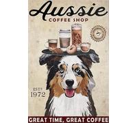 Vintage Australian Shepherd Lovers Year Dog Aussie Poster Metal Aluminium Tin Sign 8x6 Inch Wall Decor