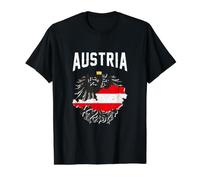 Vintage Austria Coat of Arms Austrian Flag Vienna Souvenir Value Graphic T-Shirt, Men, Black, XL