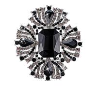 Vintage Austrian Crystal Rhinestone Women's Cross Flowers Shaped Brooch Pin Shiny Big Crystal Rhinestone Bouquet Brooch Pin for Women for Dance Party, zinc alloy + glass, glass