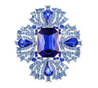 Vintage Austrian Crystal Rhinestone Women's Cross Flowers Shaped Brooch Pin Shiny Big Crystal Rhinestone Bouquet Brooch Pin for Women for Dance Party, zinc alloy + glass, glass