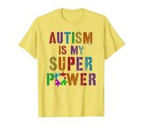 Vintage AUTISM IS MY SUPER POWER Strong Dad Warrior School T-Shirt