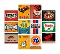 Vintage Auto Motorcycle Oil Gasoline Posters Retro Garage Gas Oil Posters Oil And Gas Station Poster Man Cave Garage Bar Wall Decor 12Pcs 8×10 Inch Unframed