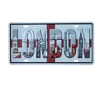 Vintage Auto Tag License Plate Metal Sign,London Decoration Retro Tin Sign TIN SIGN 7.8X11.8 INCH