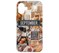 Vintage Autumn Collage Book Pumpkin Cat Floral Fall Lover Case for iPhone 16 Plus