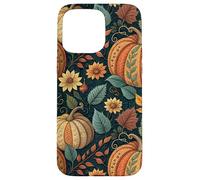 Vintage Autumn Flower Fall Pumpkin Girl Women Fall Themed Case for iPhone 15 Pro Max