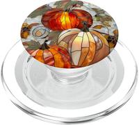 Vintage Autumn Flower Pumpkin Girl Women Fall Themed PopSockets PopGrip for MagSafe