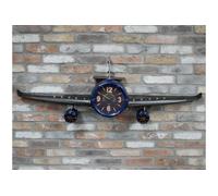 Vintage Aviation Wall Clock - Industrial Airplane Design Wall Decor