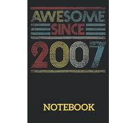 Vintage Awesome Since 2007 14th Birthday Retro: Ruled Notebook/Journal - Lined Journal 6 x 9 in. Personal Journal for Daily Thoughts, Goals, and Affirmations