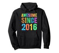 Vintage AWESOME SINCE 2016 10th Birthday Boy Girl My Tenth Pullover Hoodie