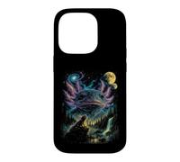 Vintage Axolotl Cosmic Moon 90s Space Nature Art Case for iPhone 14 Pro