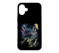 Vintage Axolotl Cosmic Moon 90s Space Nature Art Case for iPhone 16 Plus