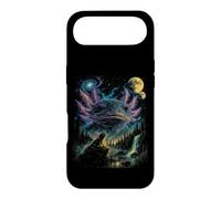 Vintage Axolotl Cosmic Moon 90s Space Nature Art Case for iPhone Air