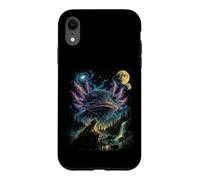 Vintage Axolotl Cosmic Moon 90s Space Nature Art Case for iPhone XR