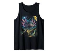 Vintage Axolotl Cosmic Moon 90s Space Nature Art Tank Top