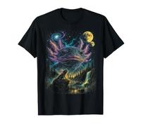 Vintage Axolotl Cosmic Moon 90s Space Nature Art Value Graphic T-Shirt