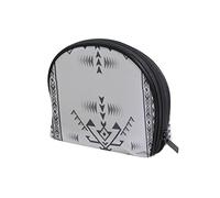 Vintage Aztec Native American Indian Southwest Grey Geometric Women's Shell Shape Cosmetic Makeup Bag, With Zipper Travel Toiletry Bag, Colorful Storage Bag for Lady Girl 8 x 2.5 x 5.5 inch