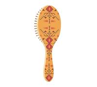 Vintage Aztec Native American Indian Southwest Orange Geometric Round Wooden Comb Universal Hairbrush for Straight Short Wet Hair Stylist Barber Travel Comb 9.25 x 3.15 x 1.5 inch