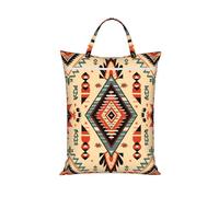 Vintage Aztec Travel Laundry Bag with Handle, Portable Dirty Washing Bag for Camping Gym Holidays Ethnic Water-Repellent Laundry Tote for Suitcase Luggage