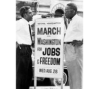 Vintage B&W Freedom Jobs 130 Street March Washington Sign Art Print Poster Wall Decor 12X16 Inch