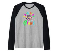 Vintage Back to The 80s Retro Girls Disco Ball Raglan Baseball Tee