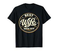 Vintage Badge Best Wife Since 1979 47th Wedding Anniversary T-Shirt