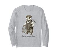 Vintage Badger Quite Industrious | Retro Victorian Steampunk Long Sleeve T-Shirt