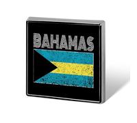 Vintage Bahamian Flag Square Badge Pin Metal Memorial Brooch Button Lapel Pins for Backpack Wedding