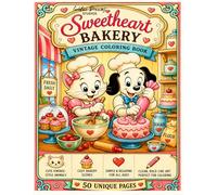 Vintage Bakery Coloring Book - Cute Animals, Cozy Scenes & Vintage Style: Simple and Relaxing Illustrations for All Ages