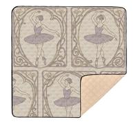 Vintage Ballet Dreams Soft Padded Baby Play Mat for Indoor Outdoor Cozy Breathable Activity Entertainment Mat for Baby Kids Toddlers Infants, 50'' x 50''