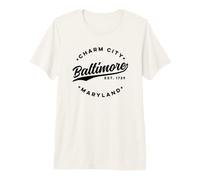 Vintage Baltimore Charm City Maryland Black Text Premium T-Shirt