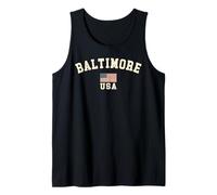 Vintage Baltimore USA American Flag Maryland Souvenir Retro Tank Top
