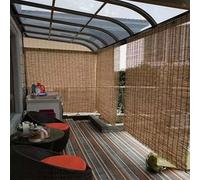 Vintage Bamboo Roller Blinds, UV Resistant Waterproof Curtains, Window Sunshades for Indoor/Outdoor Porch Privacy, Easy to Install, Cordless