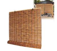 Vintage Bamboo Shades for Indoor Windows, Blackout Bamboo Roller Blinds for Outdoor Patio 50 60 70 80 90 100 110 120 130 140 150 160cm Waterproof Roll Up Shades for Home Porch Privacy
