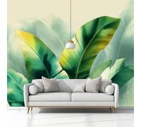 Vintage Banana Leaf Green Light Green Wallpaper Mural Photo Kids Bedroom Home Poster Decoration 150x105 cm, Non-Woven Wall Mural Picture Wallpaper Wall Covering for Living Room