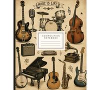 Vintage Band, Orchestra and Music Instruments Composition Notebook: Aesthetic Journal for College, Work, Travel, Teens, Adults | 120 College Ruled Pages