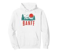 Vintage Banff National Park Mountains Scene Pullover Hoodie