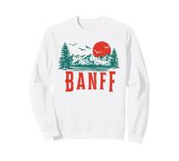 Vintage Banff National Park Mountains Scene Sweatshirt