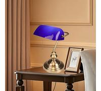 Vintage Bankers Desk Lamp - Brass Base with Pull Chain for Office and Study - Classic Home Decor Enhancer