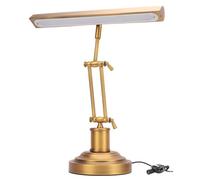 Vintage Bankers Lamp with Stepless Dimming, 12W Adjustable Piano Light for Upright,Grand Piano, 3000K to 6000K Eye Caring LED Task Lighting, Brushed Metal Finish (UK Plugs)