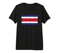Vintage Banner Fan Costa Rica Flag Retro Premium T-Shirt