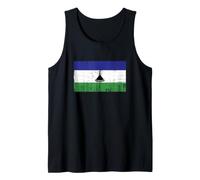 Vintage Banner Fan Lesotho Flag Retro Tank Top